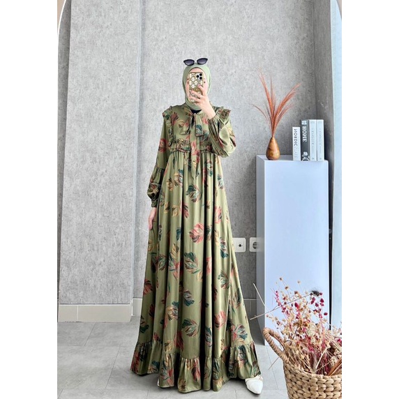 kana dress / kana gamis / dress sutra / gamis silk.
