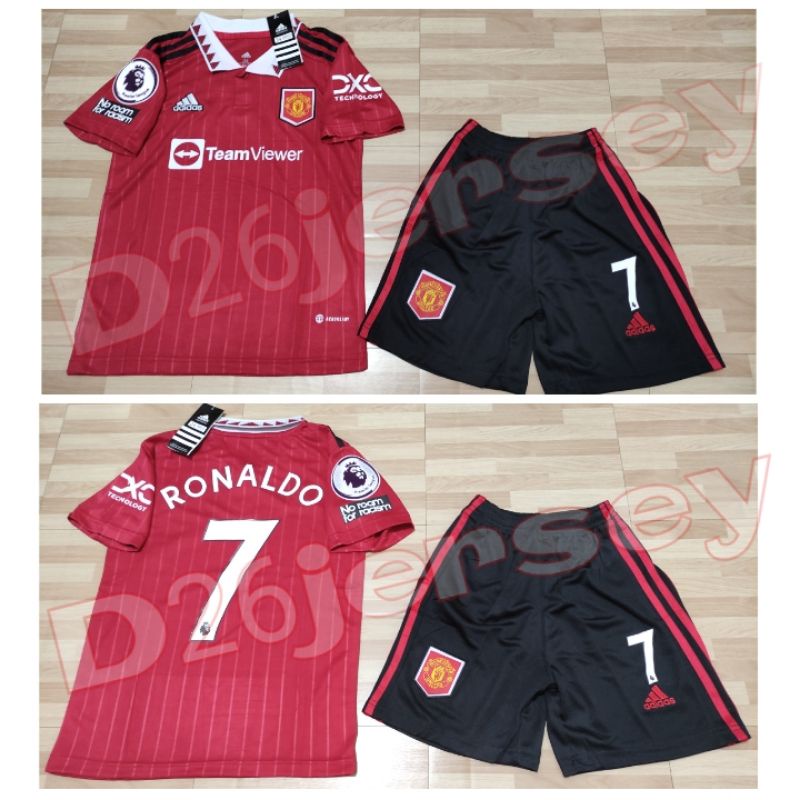 Jersey MU Home KIDS Baju Bola Anak 2022 / 2023 OFFICIAL + Nameset RONALDO 7 + Patch