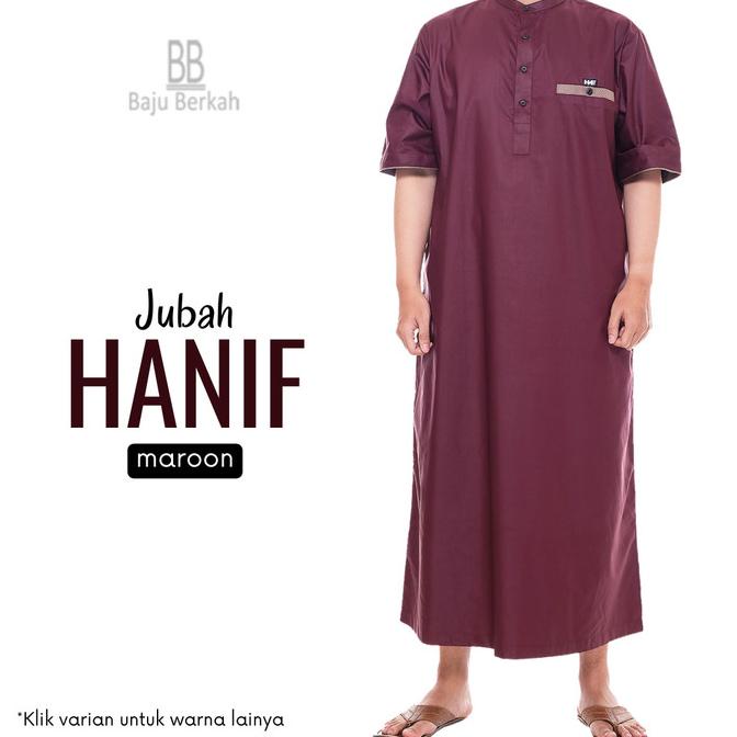 Baju Berkah - Jubah Hanif/Jubah Gamis Pria/Jubah Pria Lengan Pendek