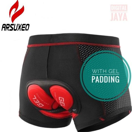 Arsuxeo Gel Padding Cycling Underwear Celana Dalam Sepeda