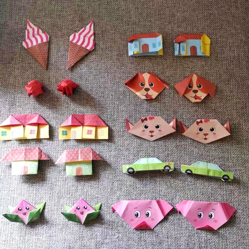 54pcs Mainan Kertas Origami 3D Motif Kartun Hewan Untuk DIY Craftedukasi Anak