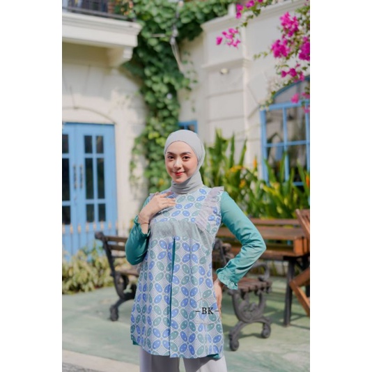 BLUS BATIK WANITA MODERN KAWUNG TOSCA || ATASAN WANITA || M-L-XL-XXL-3L