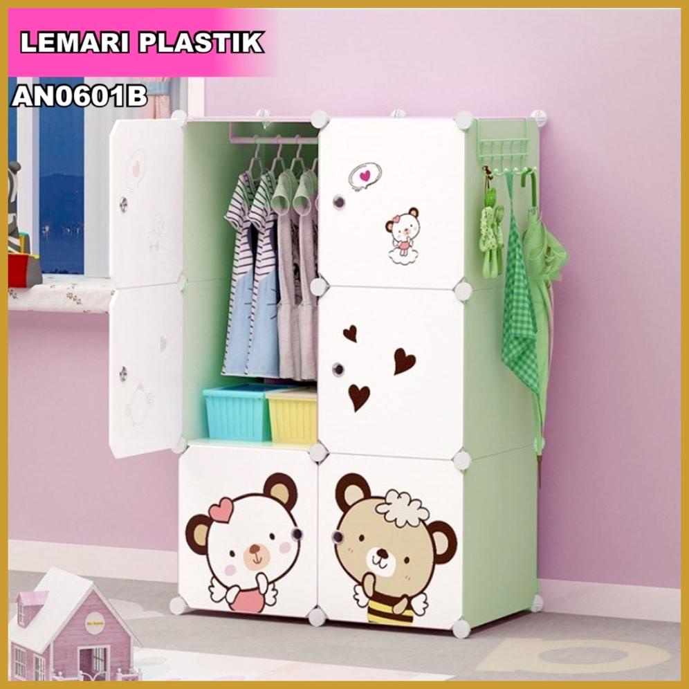 LEMARI PLASTIK PORTABLE 6 PINTU LEMARI KARAKTER LEMARI PAKAIAN MULTIFUNGSI GOSHOP88 MURAHHHH...,,,,,