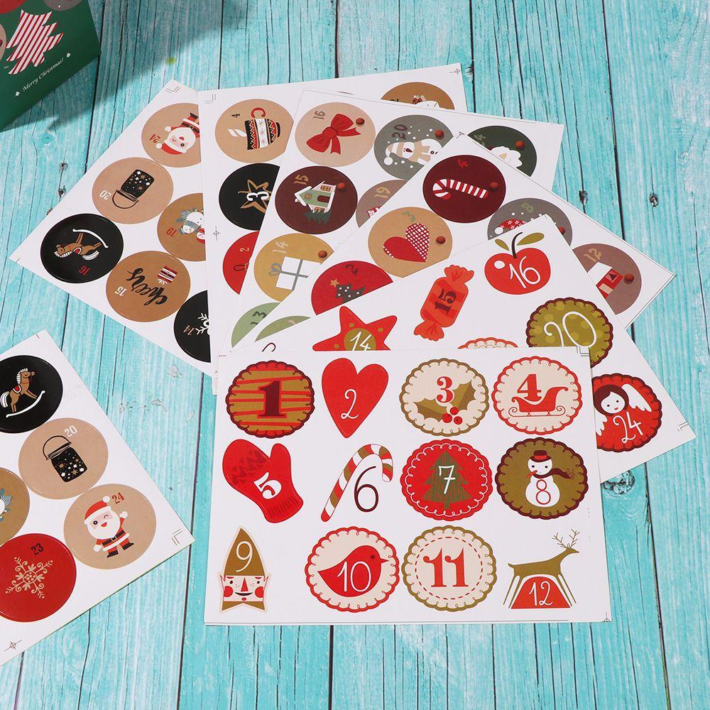 R-flower Christmas Paper Sticker Kemasan Kue Kering Ornamen Sealing Number Stiker