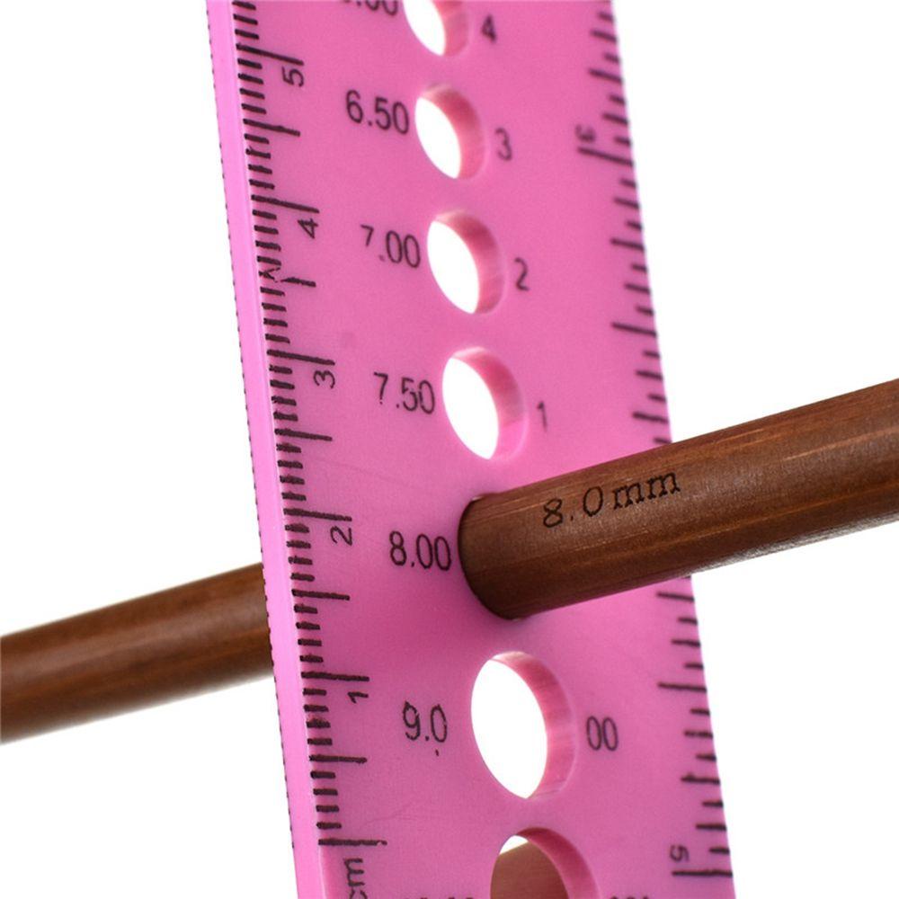 【 ELEGANT 】 Measure Ruler All In One 2.0mm-10.0mm Untuk Jarum Rajut DIY Craft Needle Gauge