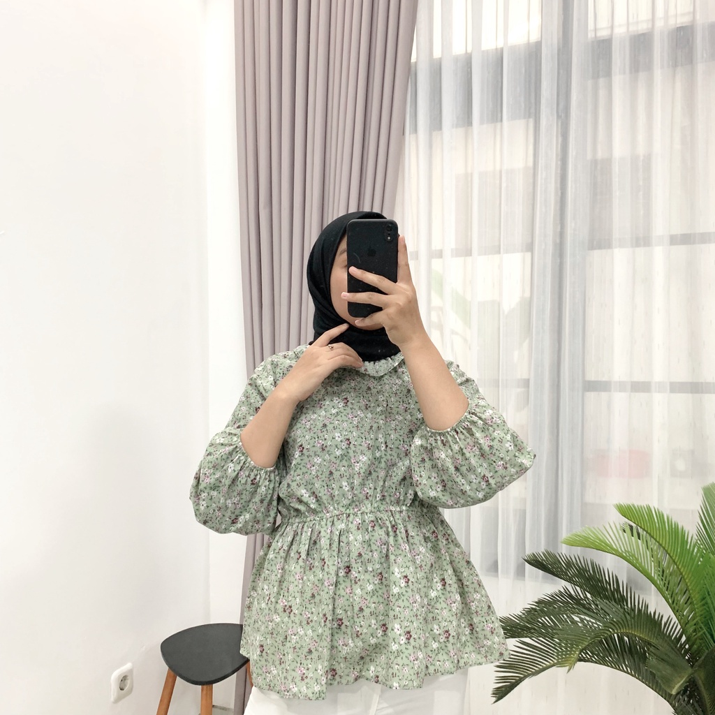 OLLA BLOUSE KOREAN STYLE / VINTAGE FLOWY BLOUSE / FLORA BLOUSE MOTIF BUNGA / BLOUSE KERUT BLOUSE KOREA / FLOWER SHIRT / OLLA BLOUSE KOREAN STYLE / FLOWY BLOUSE / FLORA BLOUSE MOTIF BUNGA