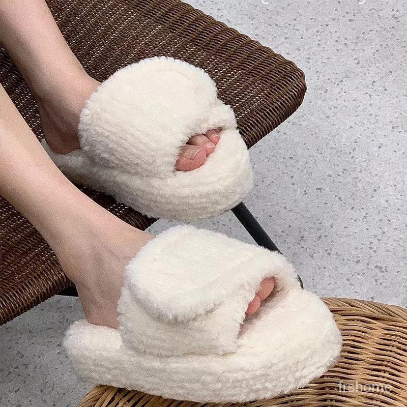 Net merah menginjak kotoran perasaan tebal bawah handuk sandal mewah pakaian luar wanita musim gugur