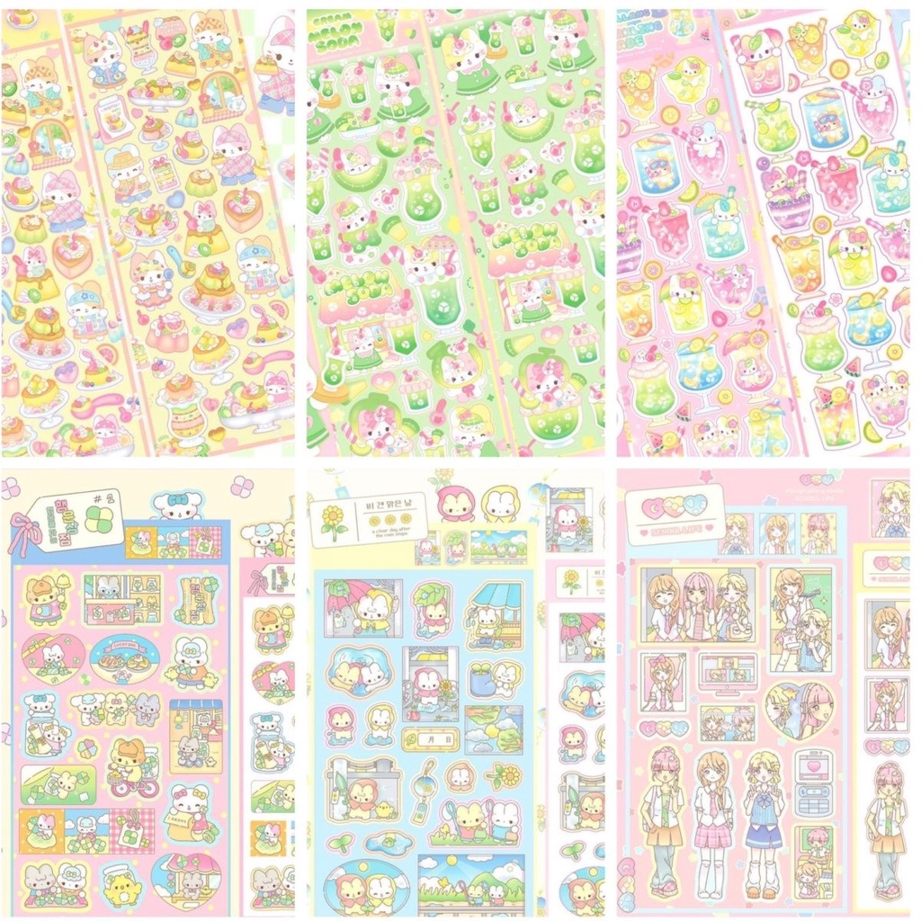 Galicici Stiker Laser Motif Kartun Lucu Untuk Dekorasi Handphone / IPAD DIY