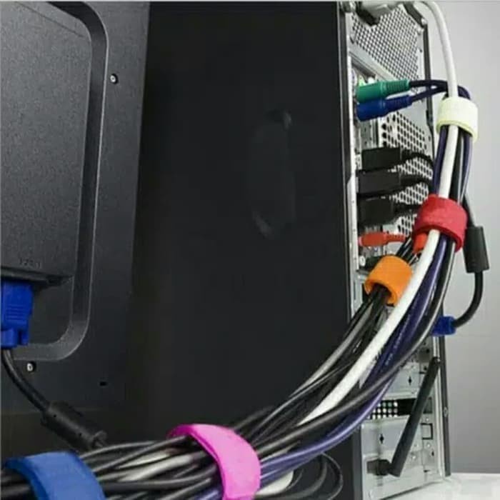 VELCRO STRAP BINDER CABLE KABEL TIES Pengikat perapi Kabel Pengulung Merapikan Kabel