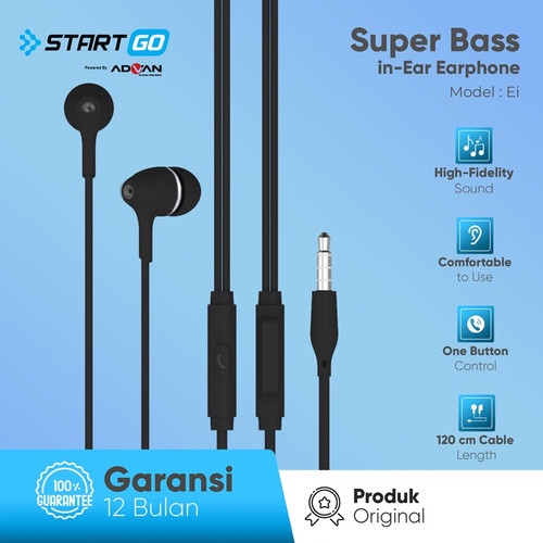 STARTGO Earphone headset E1 super bass-garansi resmi