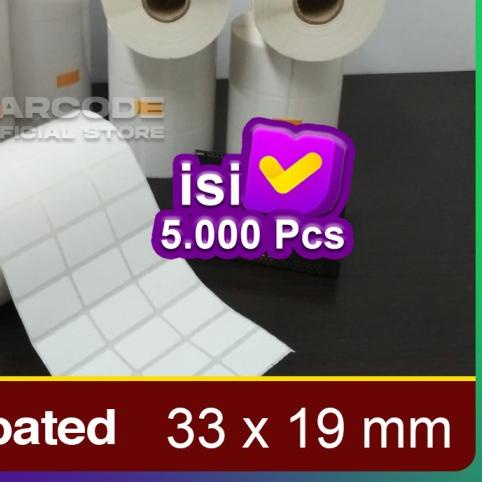 

KERTAS STIKER PRINTER BARE 33 X 19 MM - 3 LINE - SEMICOATED 5000pcs