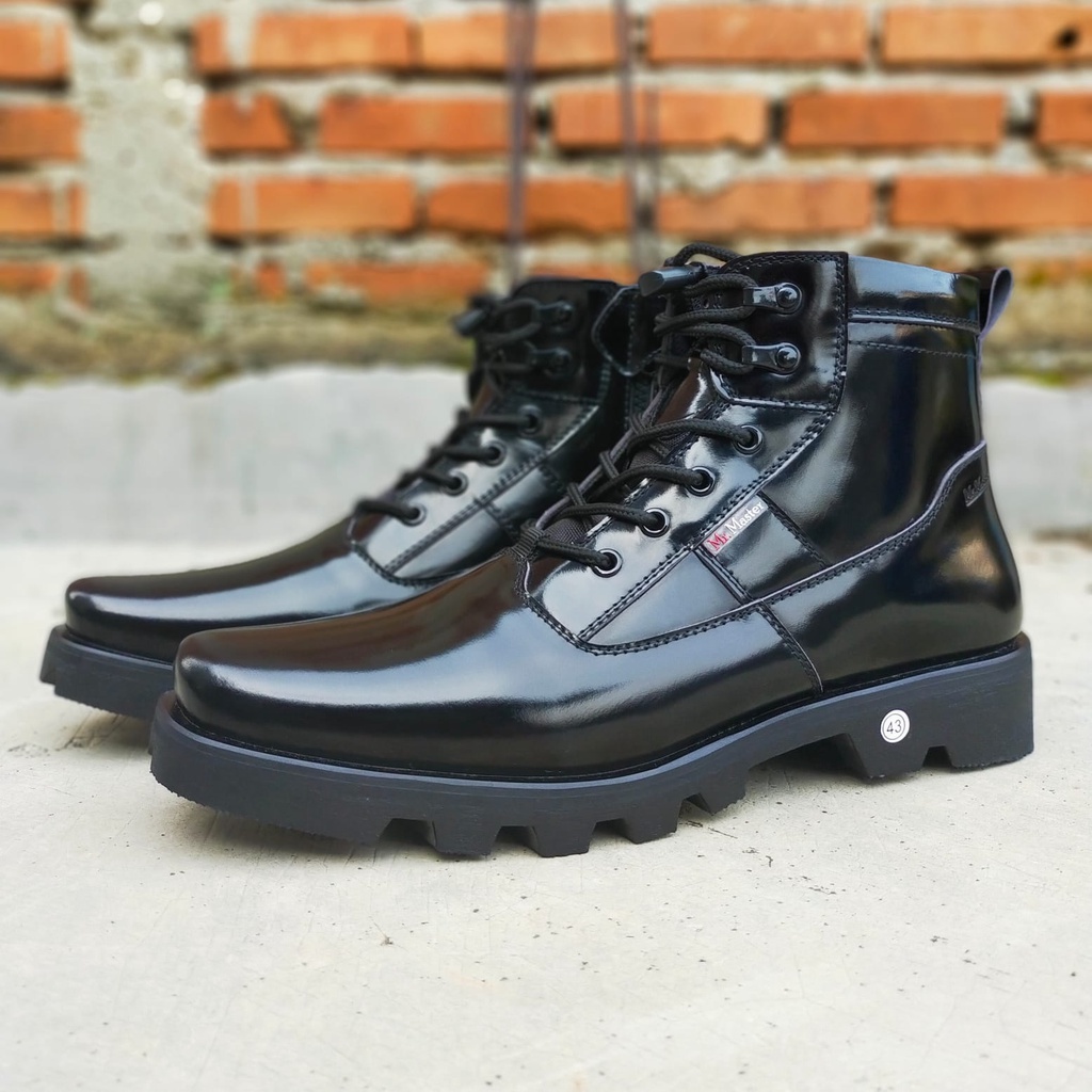 SEPATU PDH POLANTAS MODEL TERBARU BAHAN KULIT SAPI ASLI KILAP MERK MR MASTER SEPATU PDH DINAS KANTOR TNI POLRI SECURITY SATPAM SEPATU PANTOFEL