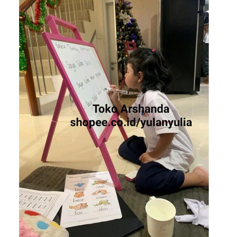 

[C-OXR ♥] Papan Tulis 60x80 / white board ukuran besar+ standing gratis spidol+ penghapus-bisa cod