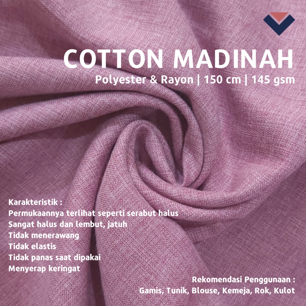 [PER 0,5 M] Kain Bahan Katun Cotton Madinah Lebar 150 cm Madina Serat Polos Polosan ECER 1/2 METER METERAN 50 CM CENTIMETER