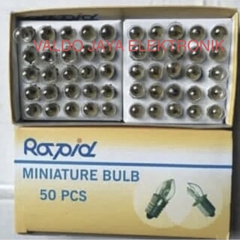 Bohlam Senter Drat Rapid E10 isi 50pc Lampu Senter Rapid Drat 2,5V