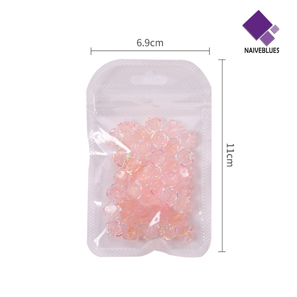 1 Kantong Ornamen Kuku Bentuk Bunga Warna-Warni Bahan Resin Tahan Air Untuk Dekorasi Manicure