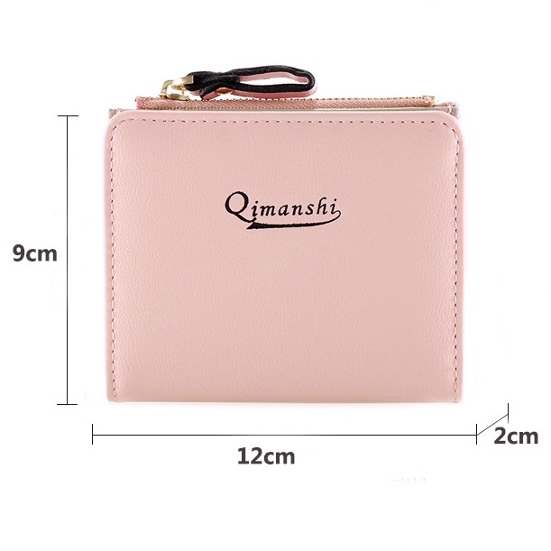 DOMPET LIPAT WANITA IMPORT KULIT PINK LESTINE WA587P3 MINI KARTU RESLETING KOIN KECIL PENDEK MURAH CEWEK KOREA KEKINIAN SIMPLE REMAJA BRANDED BATAM PREMIUM