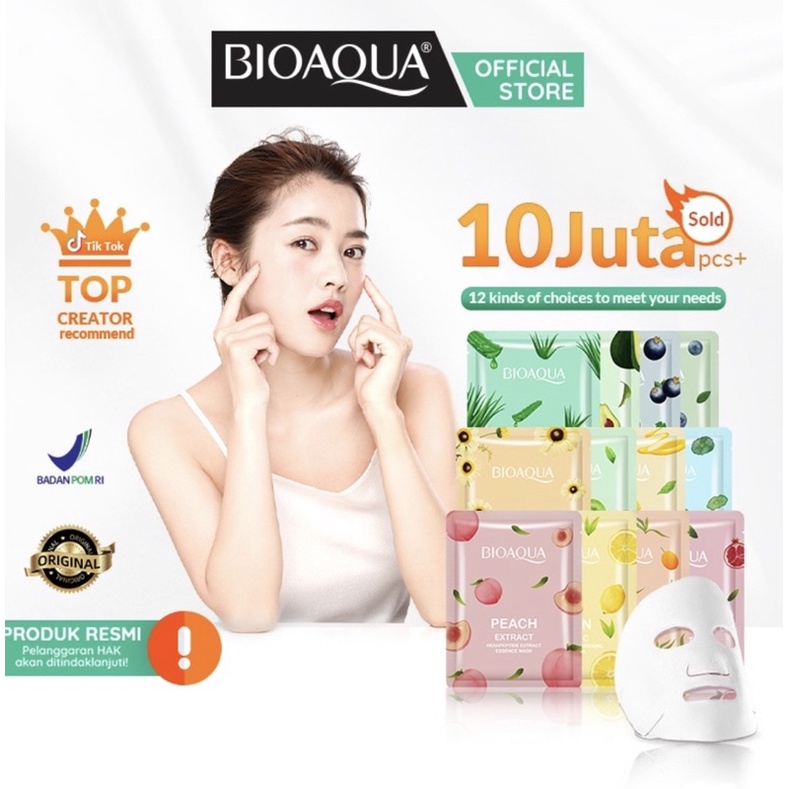 BIOAQUA Masker Wajah Shet Mask Masker Bio Aqua Masker Wajah