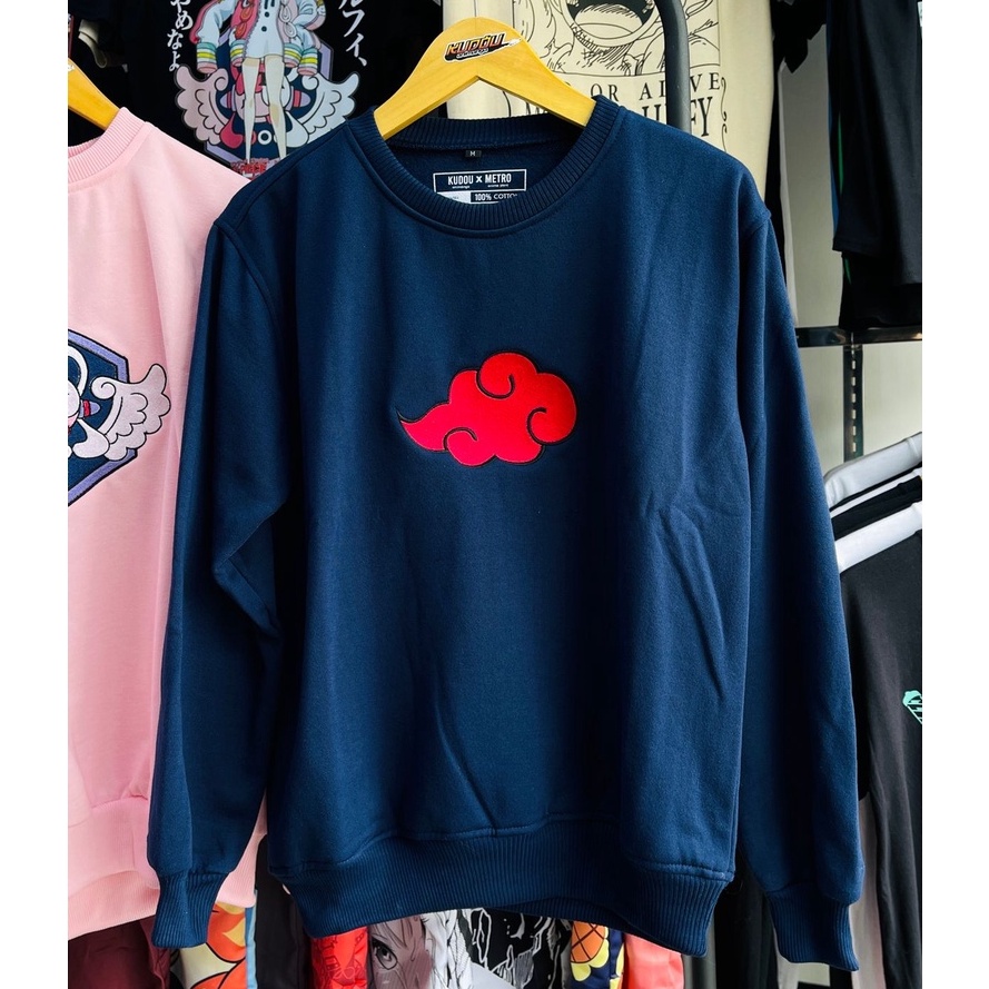 Crewneck Akatsuki Logo Embroidery Navy Anime Manga Naruto Premium