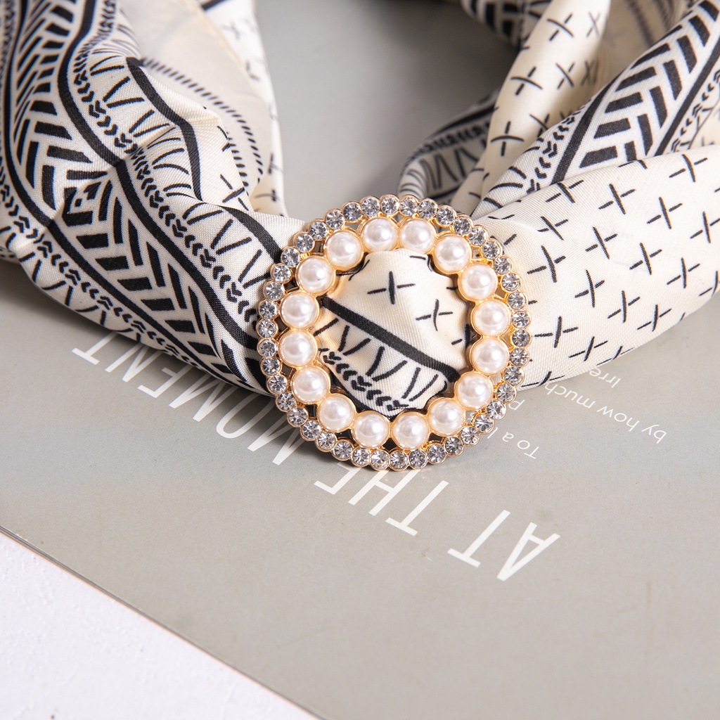 Bros Pin Ring Mutiara Berlian Imitasi Gaya Korea Untuk scarf