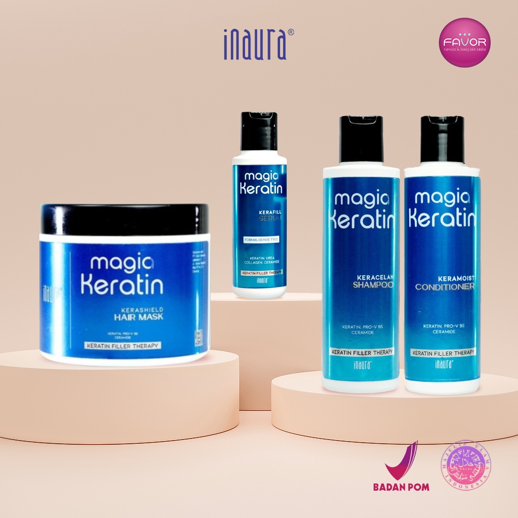 Jual Inaura Magic Keratin Keraclean, Keramoist, Kerafill & Kerashield ...