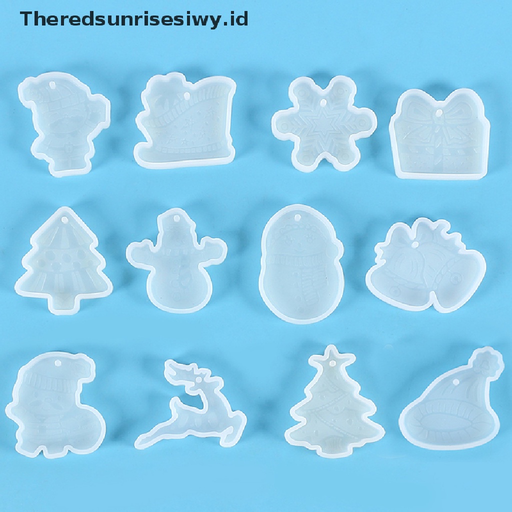 # Alat Rumah Tangga # 1 Pc Cetakan Resin Kristal Epoksi Bentuk Snowflake Rusa Pohon Natal Bahan Silikon Untuk Gantungan Kunci