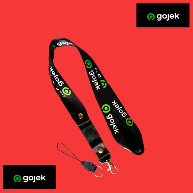 

Lanyard GOJEK tali lanyard DISTRO gantungan kunci name tag id card kartu nama / tali lanyard gantungan leher
