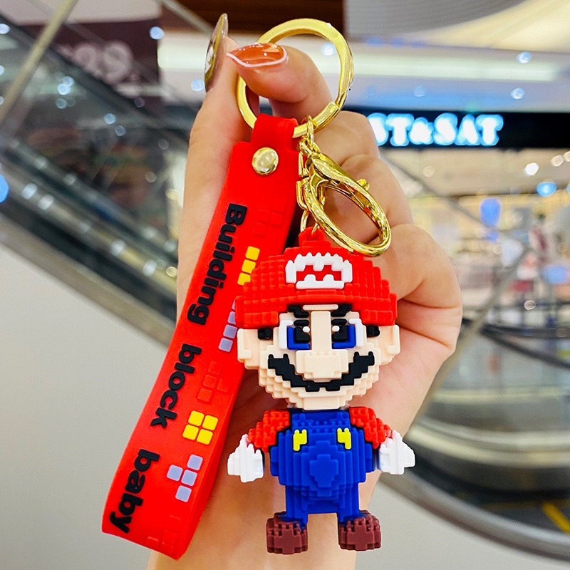 SERBI Keychain Animal Gantungan Kunci Hewan Gantungan Kunci Bentuk Binatang Kartun Seragam keamanan boneka beruang pasangan liontin lucu rantai gantungan kunci Bahan Silikon Tahan Air MBT315