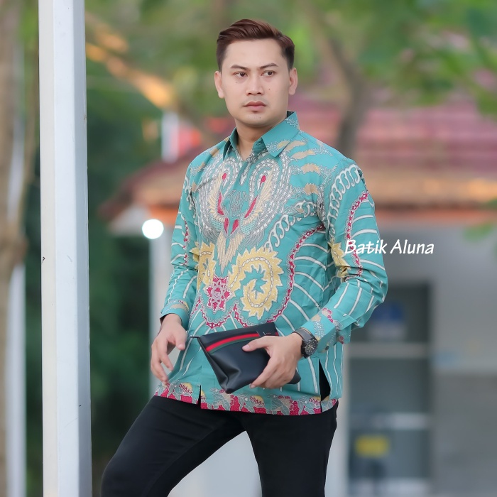 Kemeja Batik Pria Asli Premium Pabrik Batik Aluna PCW 116