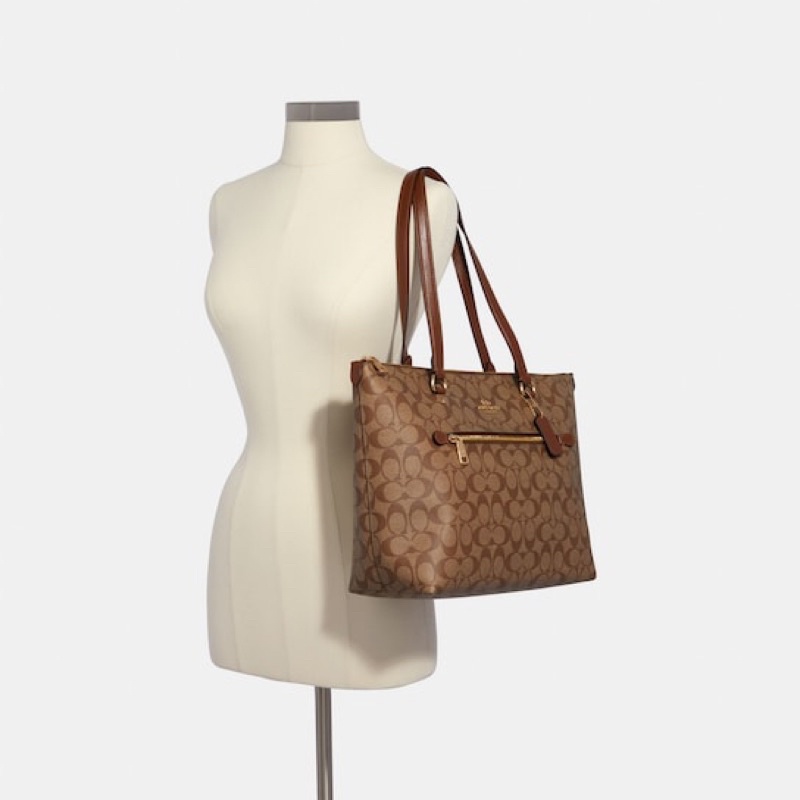 COACH TOTE GALLERY IN SIGNATURE CANVAS MAHOGANY (F79609)