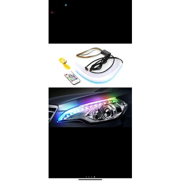 Lampu LED Alis Slim Flexible 30CM  Remote RGB Sein Running Motor WATERPROOF ANTI AIR