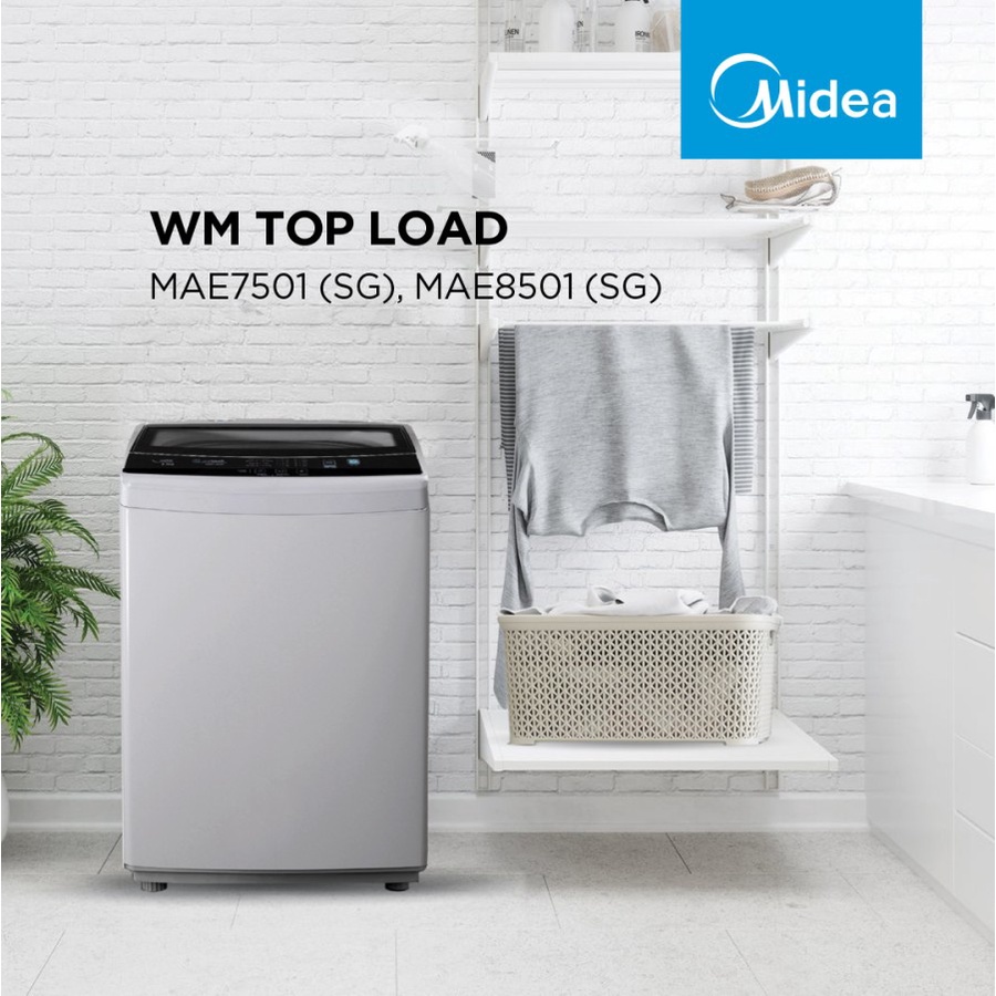 MIDEA MAE8501(SG) Mesin Cuci Top Loading 8.5 Kg