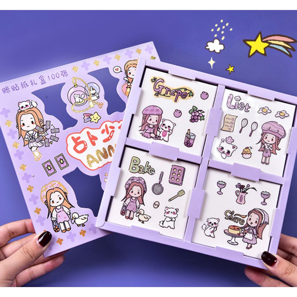 (BISA COD) Stiker Aesthetic Deco Cute Gift Tema Korea Sticker Tumblr Anti Air Scrapbook DIY/Stiker Anak Anak/Stiker Murah/Stiker Lucu