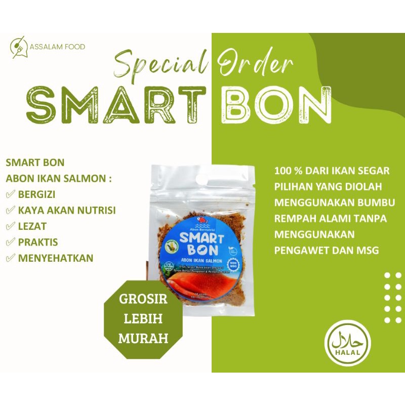 

SMART BON Abon Ikan Salmon 100% Asli Tanpa Campuran Tanpa Pengawet 10 Gram