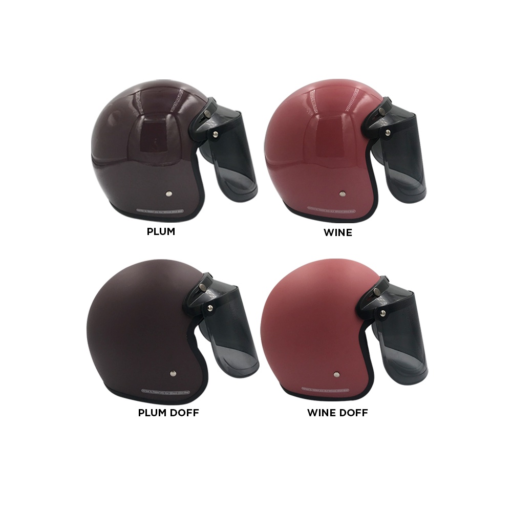 Tanpanama Helm - Helm Bogo Polos Warna Mid Reguler / Helm Dewasa SNI