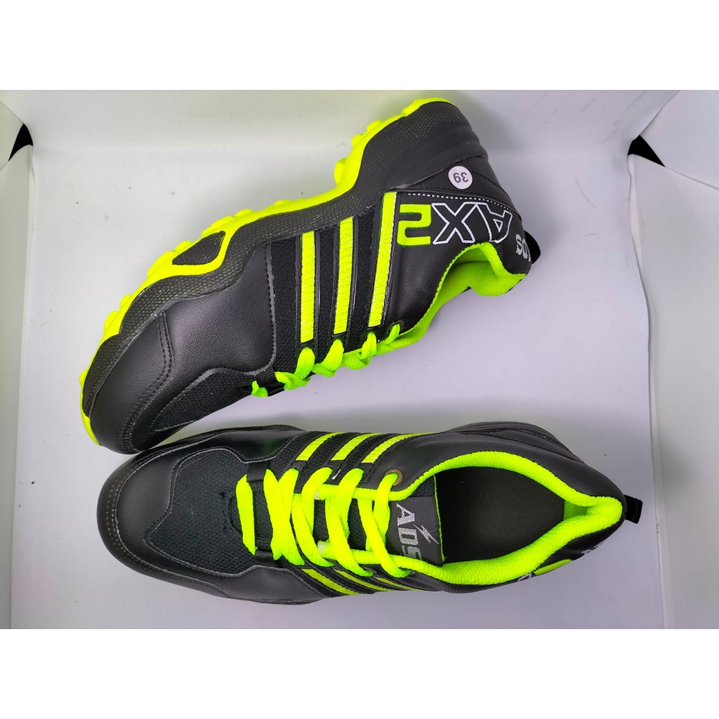 Sepatu Adidas AX2 Man Black Neon Running Fitnes Olahraga Lari Gym Fitnes Sport Pria Cowok Murah