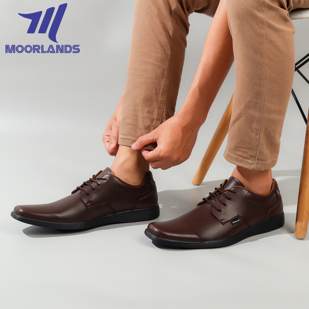 Moorlands Original Sepatu Pantopel Tali Pria Sepatu Hitam Pria Sepatu Kantor Pria