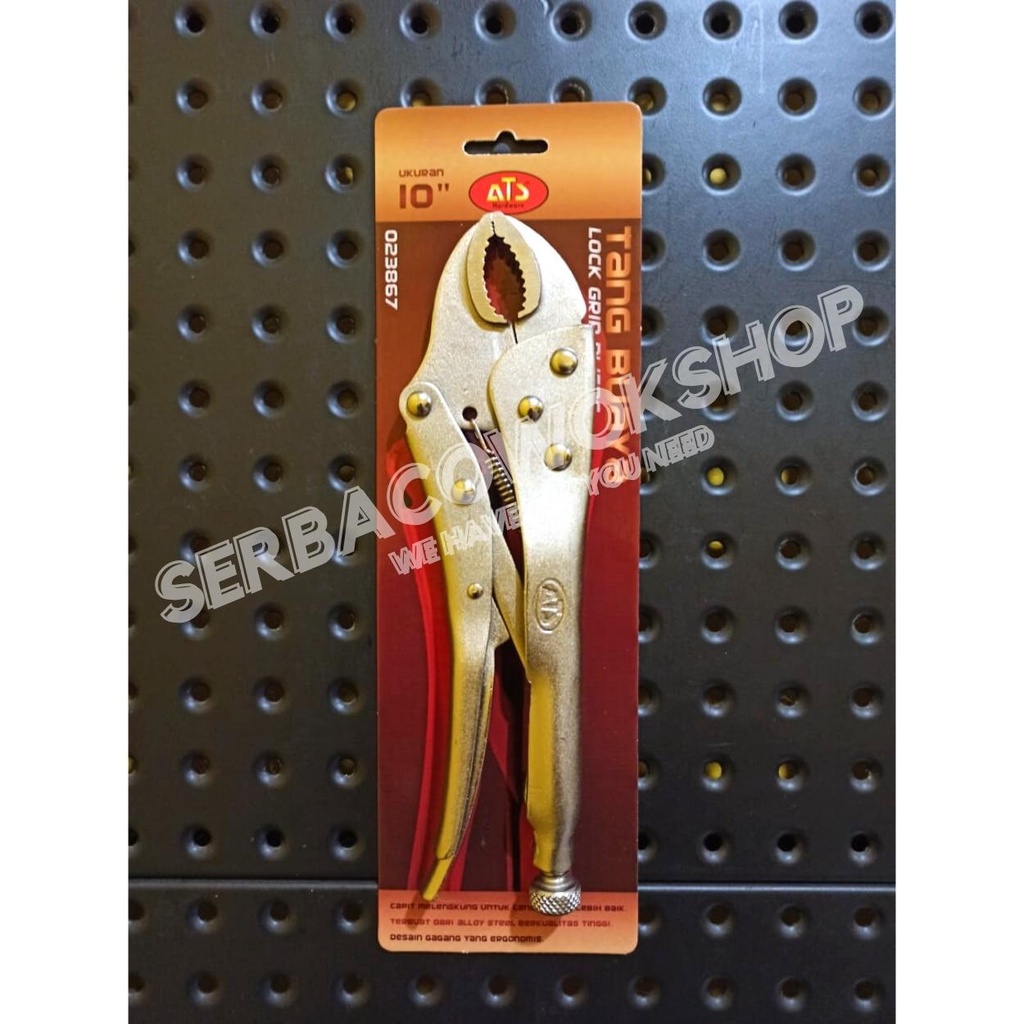 ATS Tang Buaya Jepit Chrome Bengkok 10 Inch Locking Plier Vice Grip