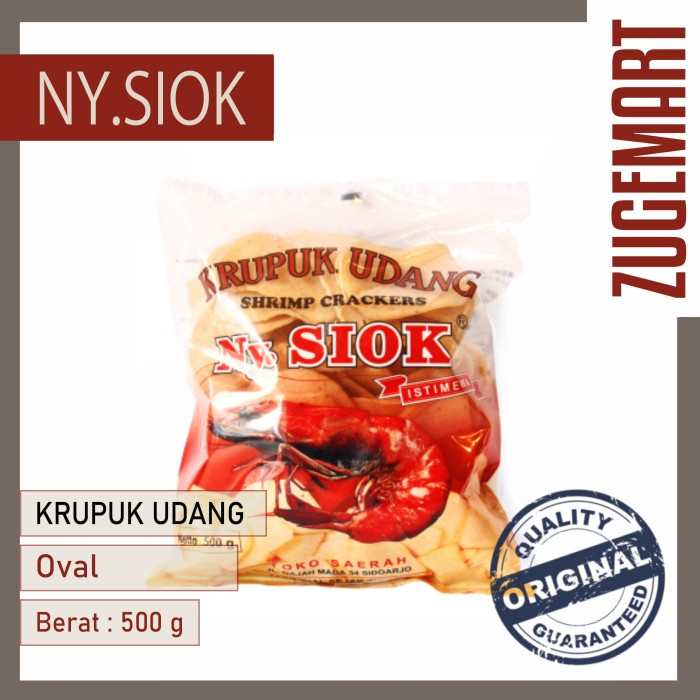 

NEW Krupuk / Kerupuk Udang Oval - 500 gr NY SIOK / NY. SIOK / NYONYA SIOK