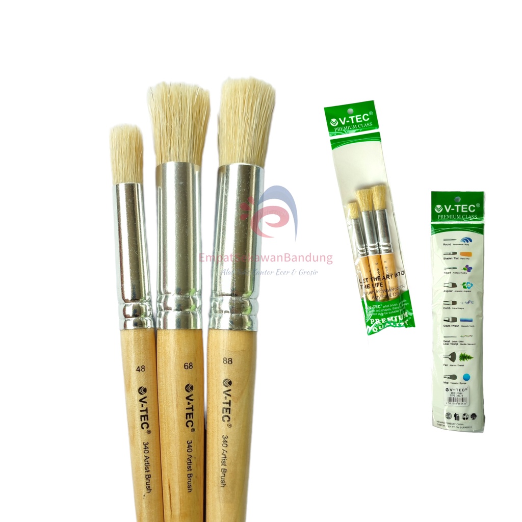 

V-Tec Artist Brush 340/3 Set 3 / Vtec Artis Kuas Bulat / Kuas Lukis 3 Ukuran – Set3 SHESB