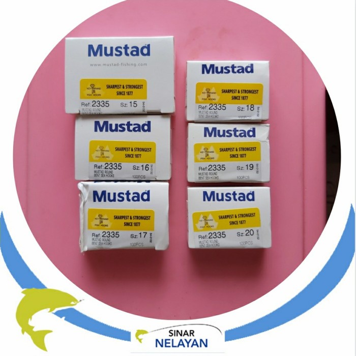 Kail mata pancing Mustad 2335 no 15, 16, 17, 18, 19, 20
