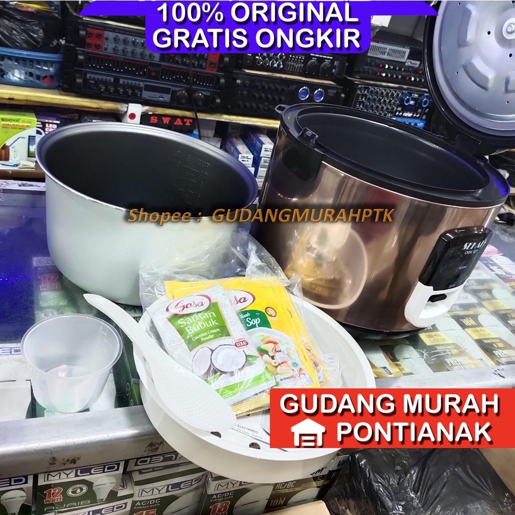 Rice Cooker SEKAI Stainless EMAS KUALITAS TOP ORIGINAL / Penanak Nasi Magic Com Penghangat Nasi 3 in 1 / stenles Body 1.8L - CMW 520 magicom mejikom