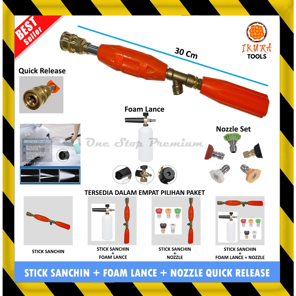 ALAT STIK GAGANG STICK SANCHIN SEMPROTAN TEKANAN TINGGI HIGH PRESSURE WATER TABUNG BOTOL FOAM LANCE 