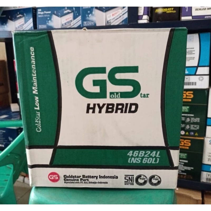 AKI BATERAI BASAH GS GOLDSTAR HYBRID NS60L/46B24L SIGRA CALYA LIVINA 12V 45AH
