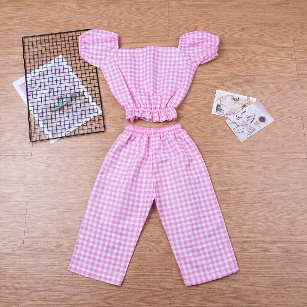 IL - Setelan Tartan Anak Perempuan / SET TARTAN CELANA PANJANG / Setelan Celana Panjang / baju anak perempuan