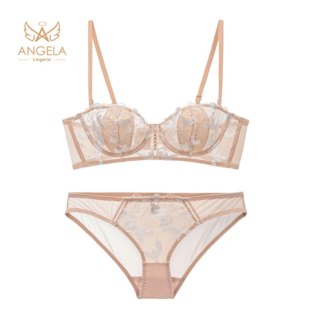 ANGELA PREMIUM JAPAN Bra BH Push Up Set Kawat Celana Dalam Wanita Bikini Sport Beha Lingerie Korea Fashion Bralette Remaja Perempuan Sexy Pakaian Dalam COD Renang Motif Cewek Pita Bunga Murah Audrey Jumbo