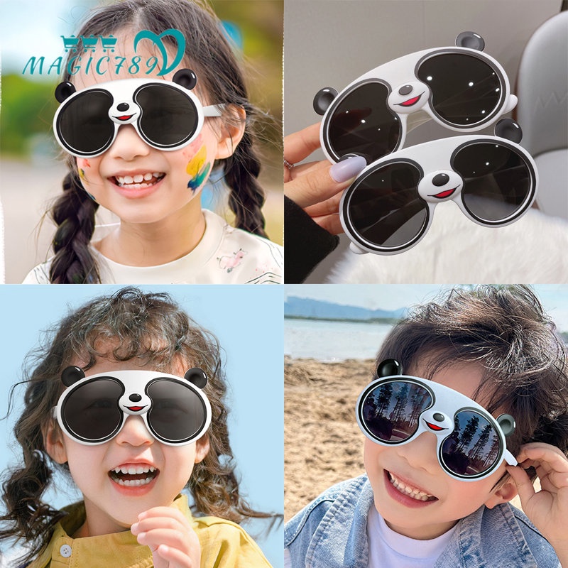 Magic789 Kacamata Hitam Polarized Motif Kartun Panda 3D Untuk Anak Laki-Laki / Perempuan