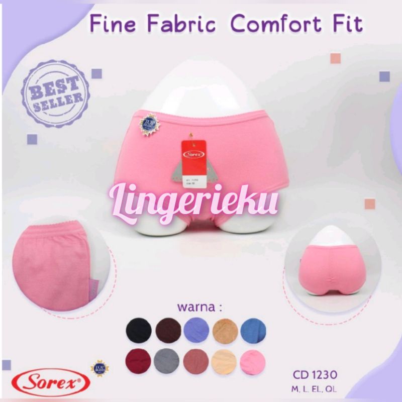 Sorex 1230 CD Celana Dalam Wanita Ukuran M Basic Katun Bisa Pilih Warna