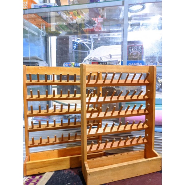 Rak Benang Jahit Stik 50 Penyimpanan Benang Jahit Kayu / Tempat Penyimpanan Benang Jahit