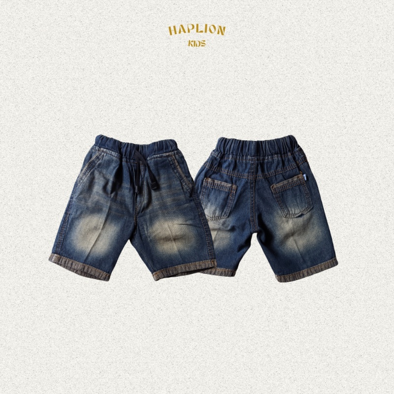 Celana Jeans Anak Laki-Laki Pendek Whisker 1 - 6 Tahun | Haplion kidswear